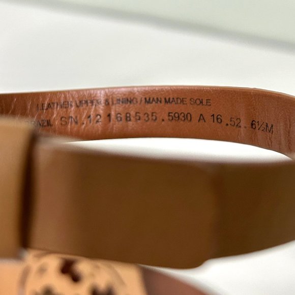 Tory Burch Zoey Wedge in Sand Tan Leather Size 6.5 - Picture 8 of 11